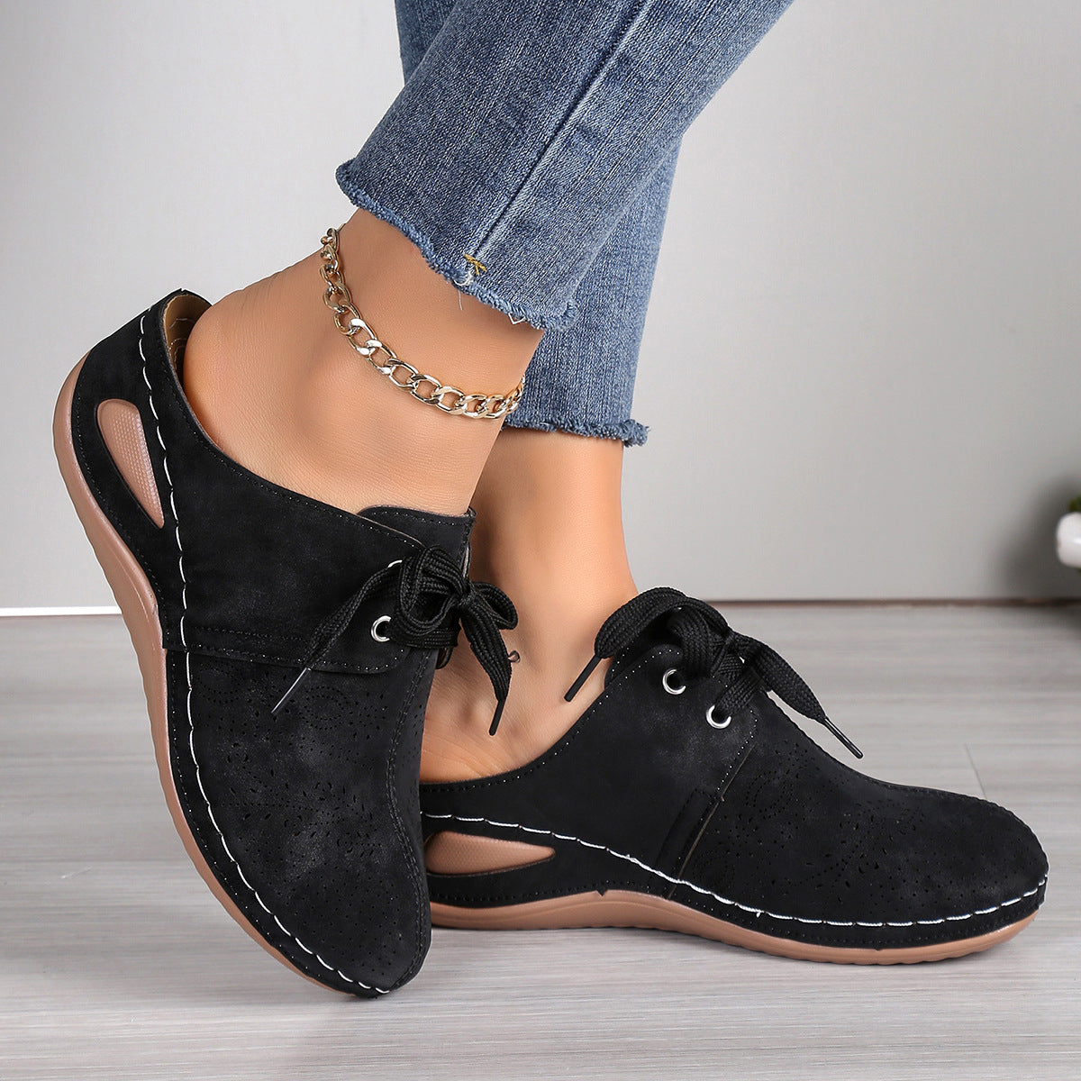 Mules Compensées Ultra-Confort – Suédine Ergonomique