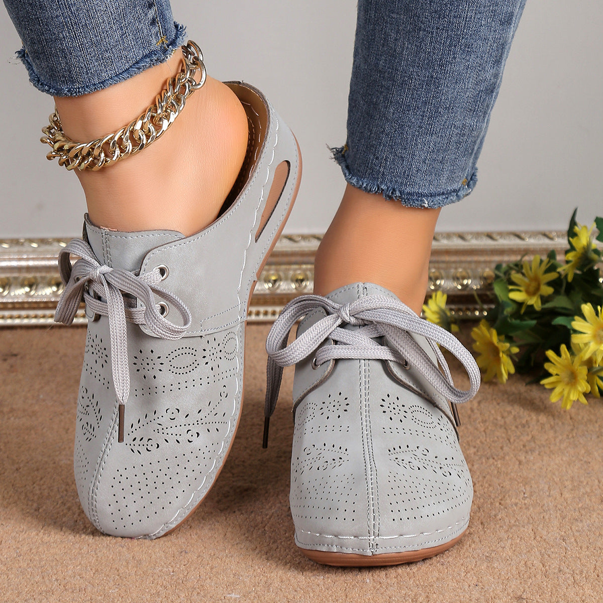 Mules Compensées Ultra-Confort – Suédine Ergonomique