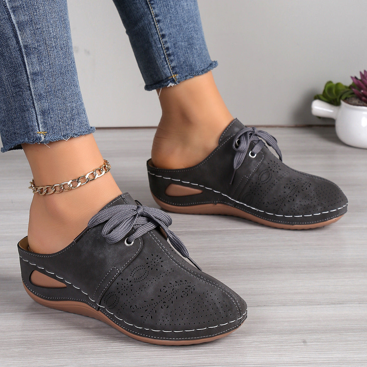 Mules Compensées Ultra-Confort – Suédine Ergonomique