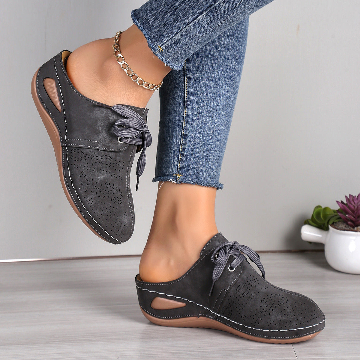 Mules Compensées Ultra-Confort – Suédine Ergonomique