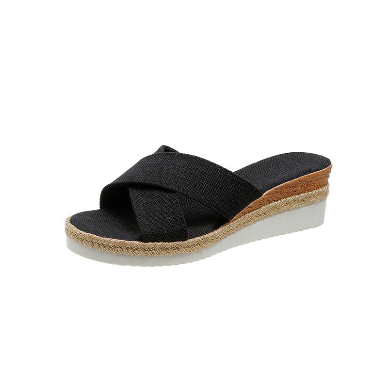 Sandales Compensées en Toile – Esprit Bohème Chic